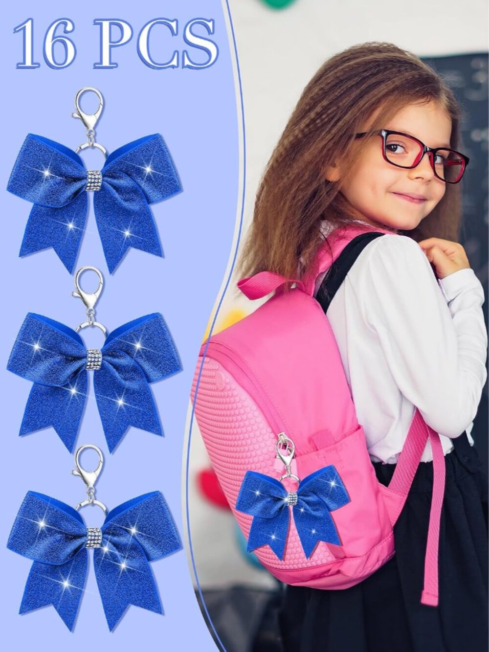 Cheer Bow Keychain Bulk Rhinestone - Picture 6 of 6